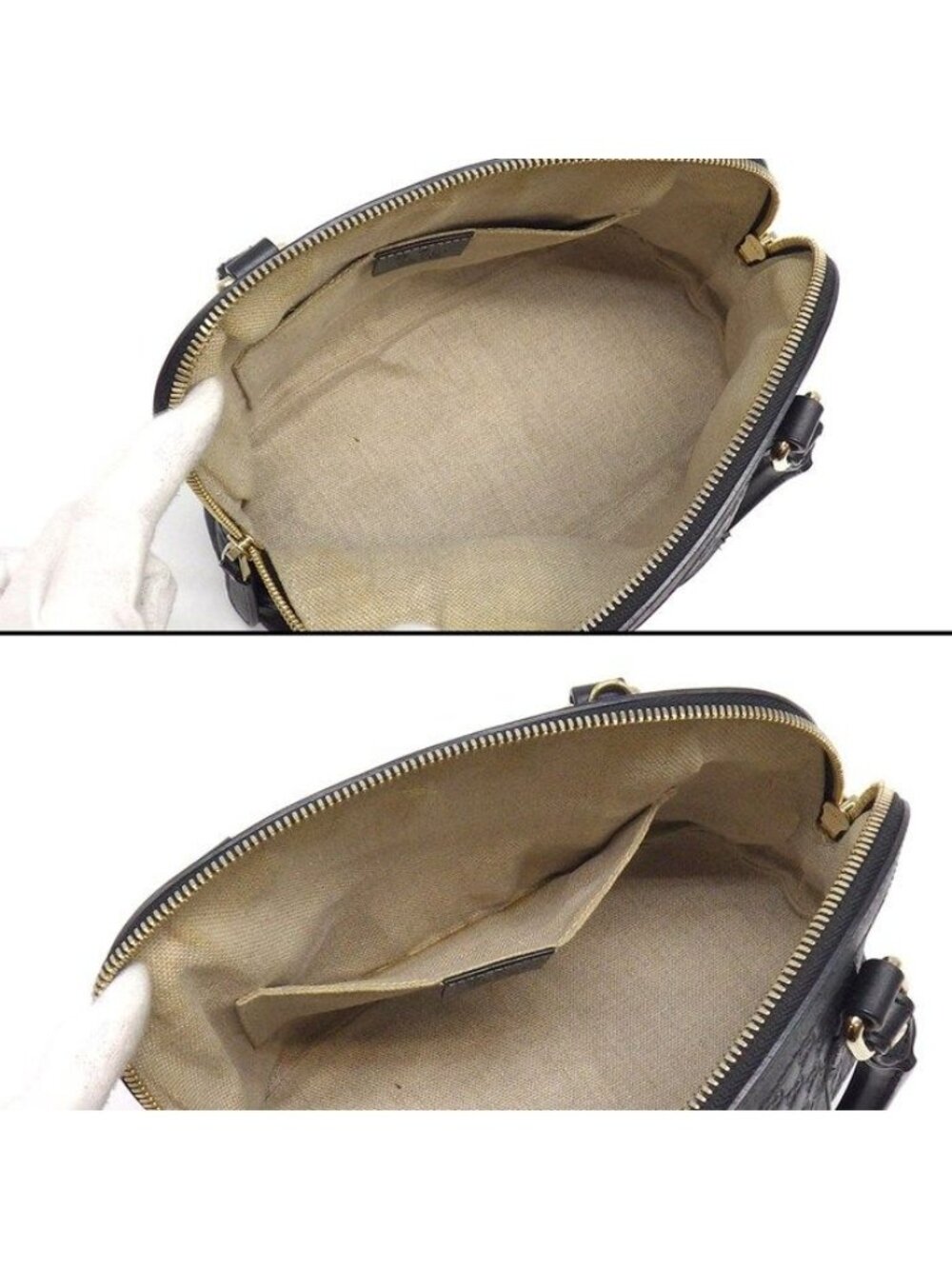 Gucci Shoulder Bag Mini Dome 2-Way Black Micro Guccissima Leather Gold - Picture 5 of 12
